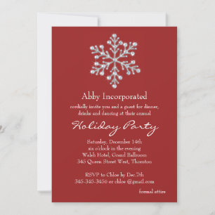 Simple & Elegant Corporate Holiday Party - red Invitation