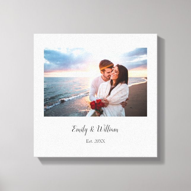 Simple Elegant Couple Photo Canvas Print (Front)