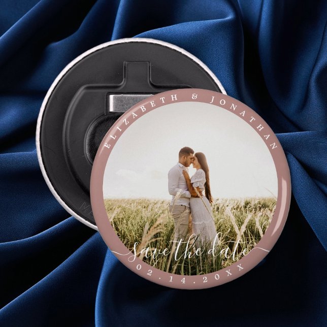 Simple Elegant Couple Photo Wedding Save The Date Bottle Opener (Creator Uploaded)