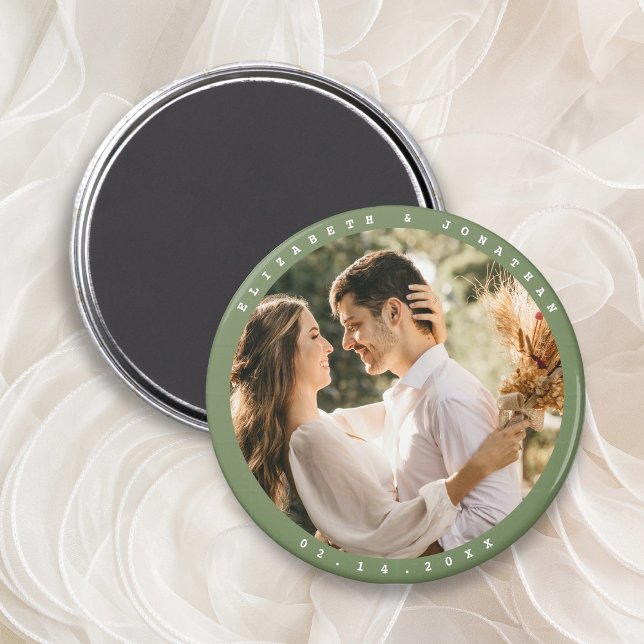 Simple Elegant Couple Photo Wedding Save The Date  Magnet (Creator Uploaded)