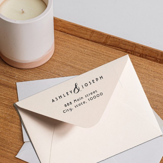 Simple Elegant Couple Return Address Rubber Stamp (Creator Uploaded)