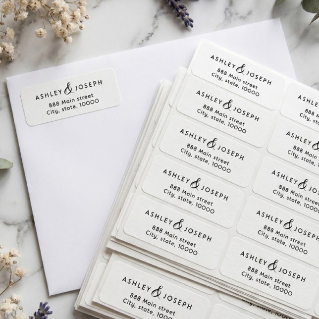 Simple elegant couple return adress label (Creator Uploaded)