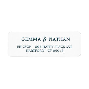 Simple Elegant Couples Nom Turquoise Adresse de re