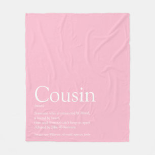 Simple Elegant Cousin Definition Pink  Fleece Blanket