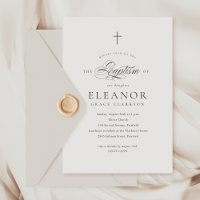 Simple Elegant Cross Calligraphy Baptism