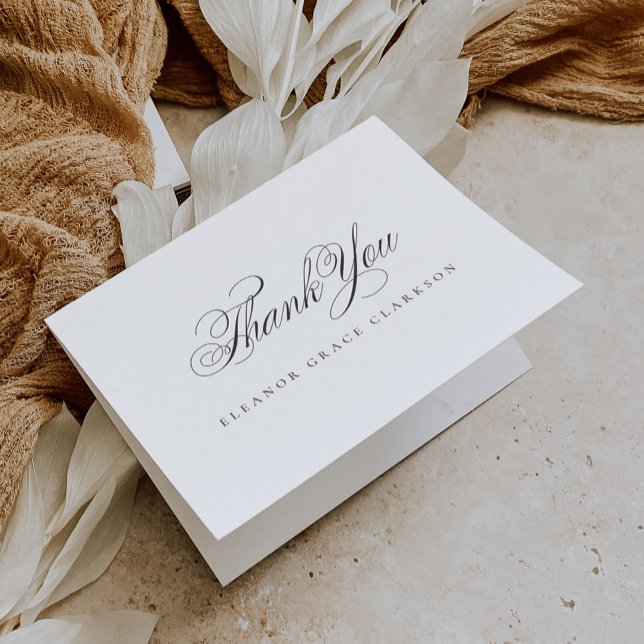 Simple Elegant Cross Script Calligraphy Baptism Thank You Card (Creator Uploaded)