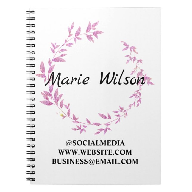 Simple elegant custom add your name glitter notebo notebook (Front)