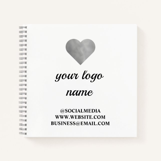 Simple elegant custom add your name glitter notebo notebook (Front)