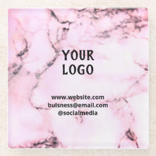 Simple elegant custom add your name marble   stone glass coaster