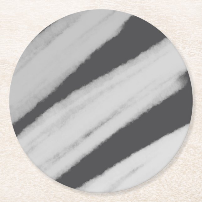 Simple elegant custom add your name marble   stone round paper coaster (Front)