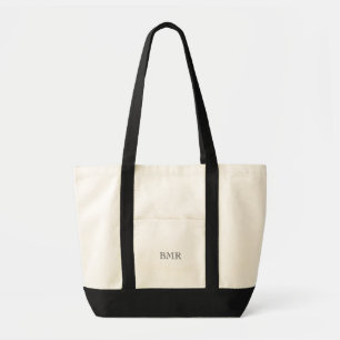 Simple Elegant Custom Colour Monogram Initials Tote Bag