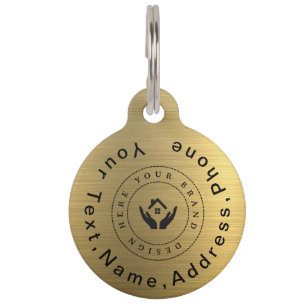 Simple Elegant Custom Company Logo and Pet Photo Pet Tag