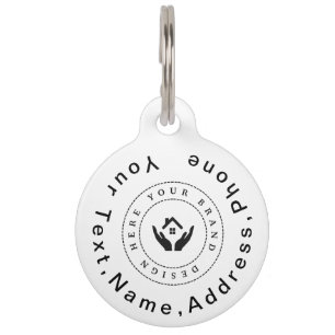 Simple Elegant Custom Company Logo and Pet Photo Tag