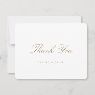 Simple Elegant Custom Gold Script Thank You Card