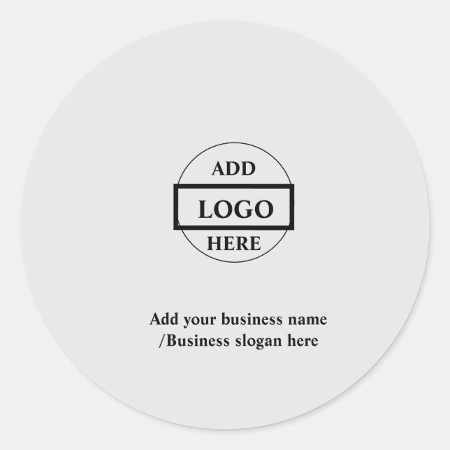 Simple elegant custom logo here company   classic round sticker (Front)