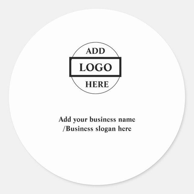 Simple elegant custom logo here company   classic round sticker (Front)
