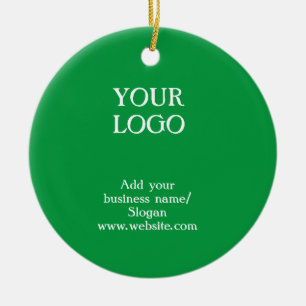 Simple elegant custom logo here company easter gre ceramic ornament