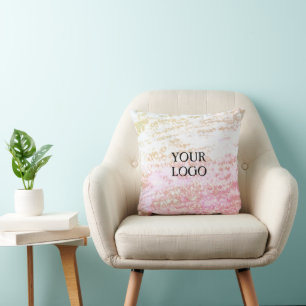 Simple elegant custom logo here company easter gre throw pillow