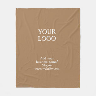 Simple elegant custom logo here company fleece blanket