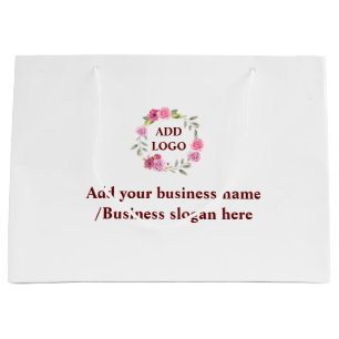 Simple elegant custom logo here company large gift bag