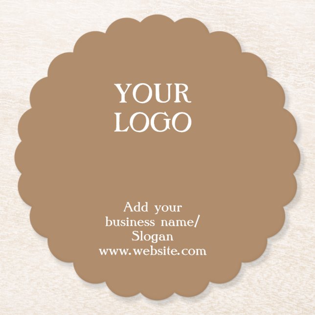 Simple elegant custom logo here company         st paper coaster (Front)