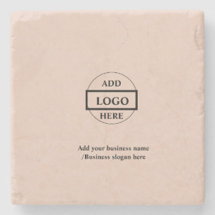 Simple elegant custom logo here company   stone coaster