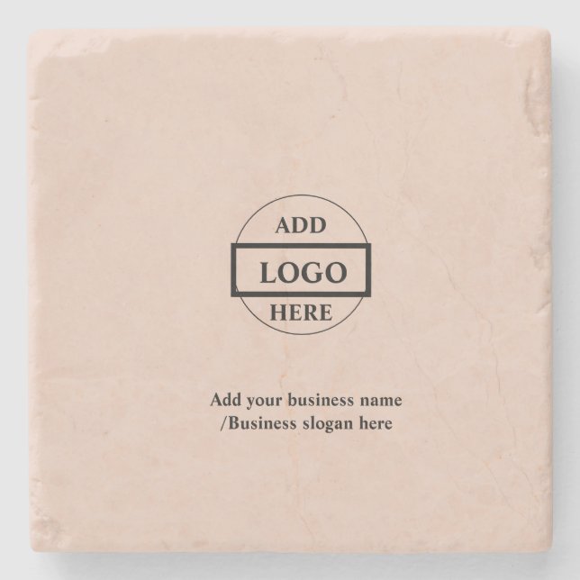 Simple elegant custom logo here company   stone coaster (Front)
