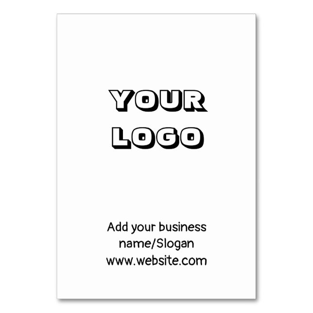 Simple elegant custom logo here company          table number (Front)