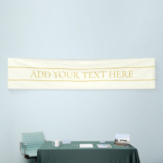 Simple Elegant Customizable Text | Gold Off White Banner