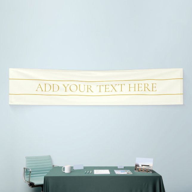 Simple Elegant Customizable Text | Gold Off White Banner (Tradeshow)