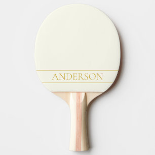 Simple Elegant Customizable Text   Gold Off White Ping Pong Paddle