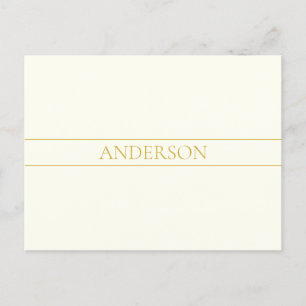 Simple Elegant Customizable Text   Gold Off White Postcard