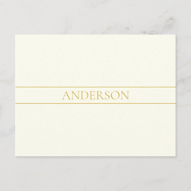 Simple Elegant Customizable Text | Gold Off White Postcard (Front)