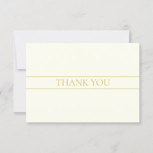 Simple Elegant Customizable Text   Gold Off White Thank You Card