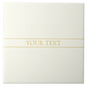 Simple Elegant Customizable Text Gold Off White Tile