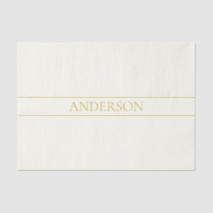 Simple Elegant Customizable Text   Gold Off White Tissue Paper
