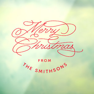 Simple & Elegant Cute Merry Christmas Personalized Window Cling