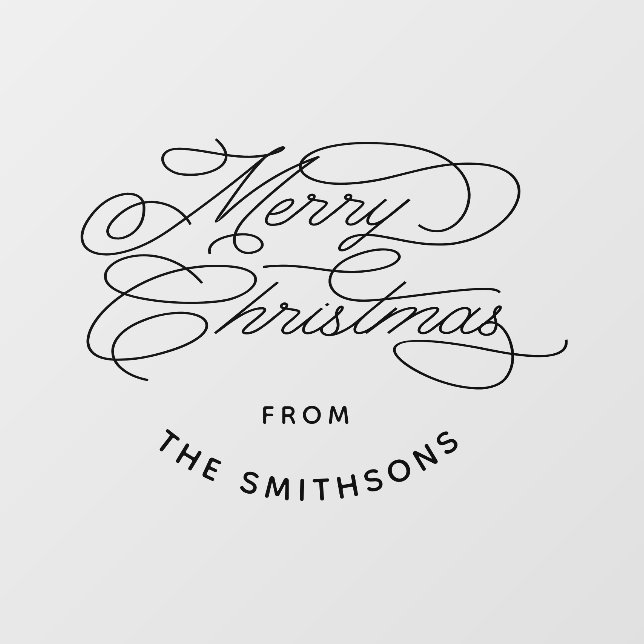 Simple & Elegant Cute Merry Christmas Personalized Window Cling (Sheet)