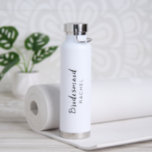 Simple Elegant Cute Modern Bridesmaid Wedding Water Bottle<br><div class="desc">Modern black and white wedding water bottle featuring a simple and minimalist design with "bridesmaid" in an elegant thick script along with her name.  A cute and girly gift for your bridesmaids.</div>