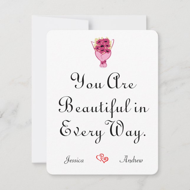 simple elegant cute valentine, Sweet for Couple Card (Front)