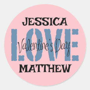 simple elegant cute valentine, Sweet for couple  Classic Round Sticker