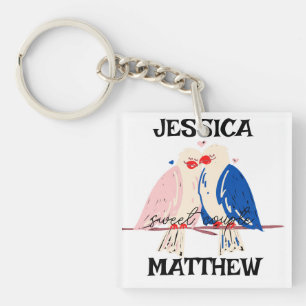 simple elegant cute valentine, Sweet for couple Keychain