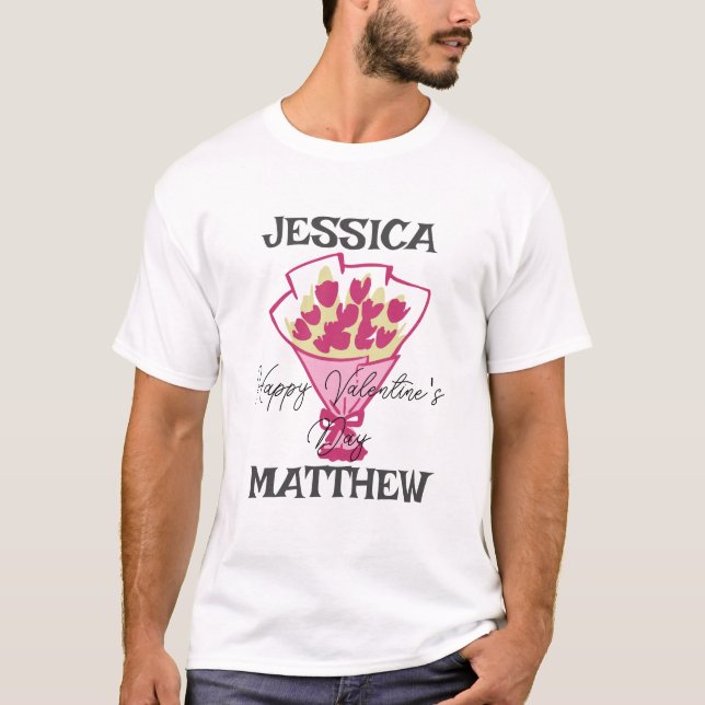 simple elegant cute valentine, Sweet for couple T-Shirt (Front)