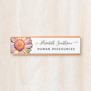 Simple Elegant Daisy Custom Professional Floral Door Sign