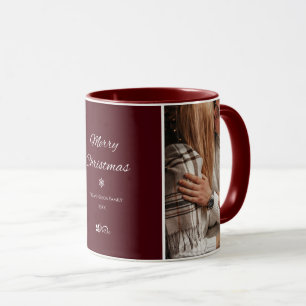 Simple & Elegant Dark Burgundy Christmas Holidays Mug
