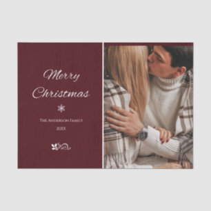 Simple & Elegant Dark Burgundy Christmas Holidays Tissue Paper