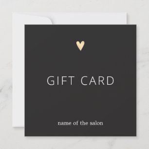Simple Elegant Dark Grey Faux Gold Heart Beauty