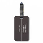 Simple Elegant Dark Grey Monogram Luggage Tag