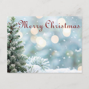 Simple Elegant Decor Snowflake Merry Christmas Holiday Postcard