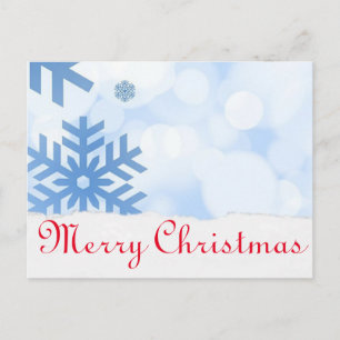 Simple Elegant Decor Snowflake Merry Christmas Holiday Postcard
